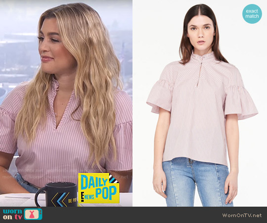 Sandro Striped Top - Star At The Back worn by Carissa Loethen Culiner on E! News