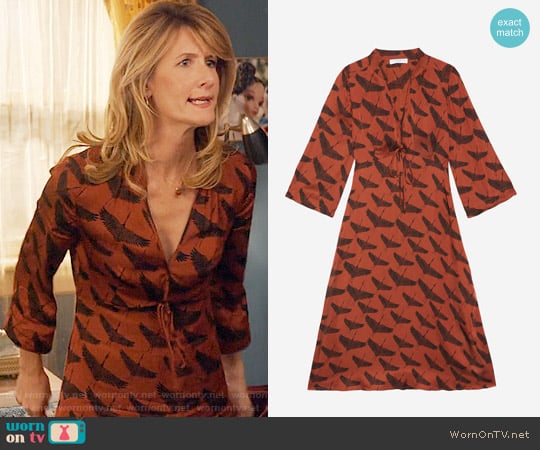 Sandro Birdy Dress worn by Laura Dern on Unbreakable Kimmy Schmidt