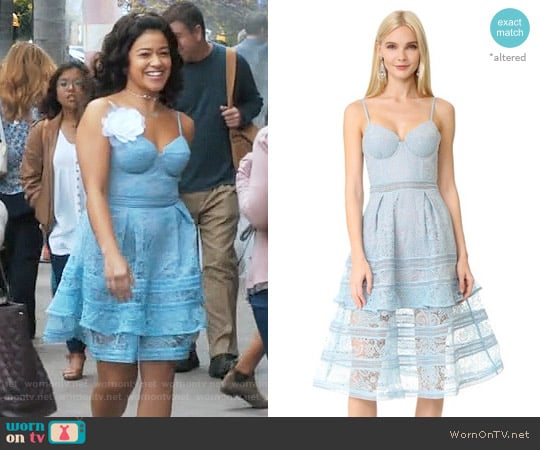 Self Portrait Paisley Midi Dress worn by Jane Villanueva (Gina Rodriguez) on Jane the Virgin