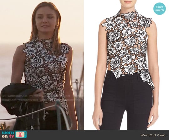 Self Portrait Lily Top worn by Megan Morrison (Christine Evangelista) on The Arrangement