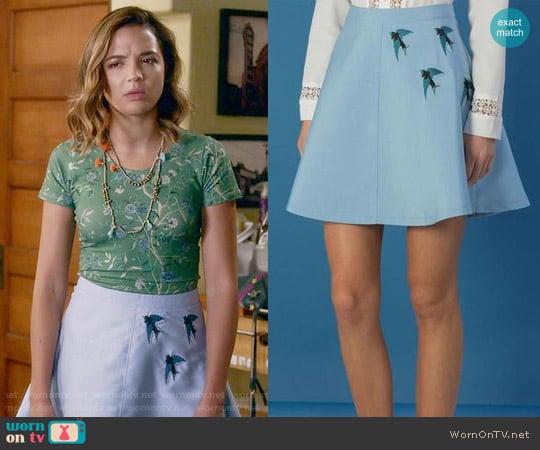 Sister Jane Blue Horizon Skirt worn by Cassandra (Georgie Flores) on Famous in Love