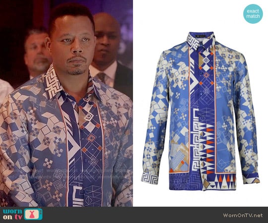 Versace Domino Foulard Silk Shirt worn by Lucious Lyon (Terrence Howard) on Empire