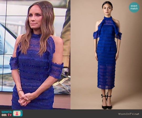 Vone FW17 Collection Blue Lace Dress worn by Catt Sadler on E! News