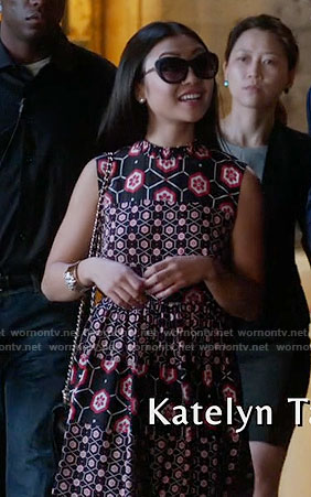 Xu’s honeycomb print dress on Famous in Love