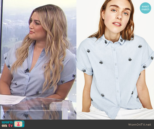 Zara Gem Shirt worn by Carissa Loethen Culiner on E! News