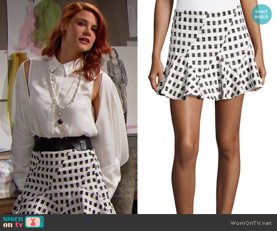 10 Crosby Derek Lam Flared Mini Skirt w/ Lacing worn by Sally Spectra (Courtney Hope) on The Bold and the Beautiful