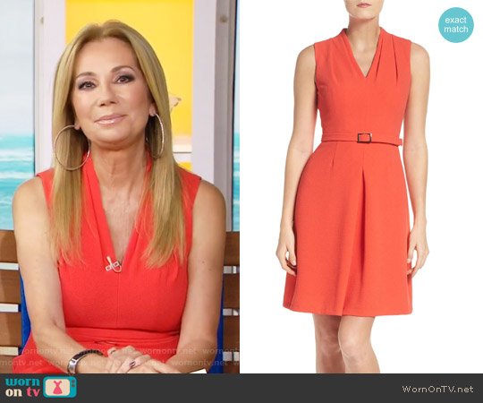 WornOnTV: Kathie’s orange v-neck dress with belt on Today | Kathie Lee ...
