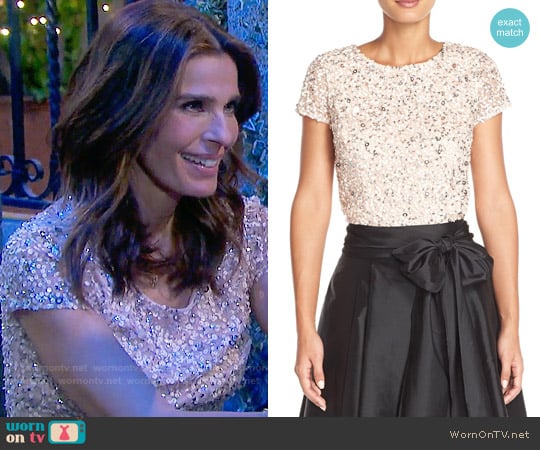 Adrianna Papell Sequin Mesh Top worn by Hope Williams (Kristian Alfonso) on Days of our Lives