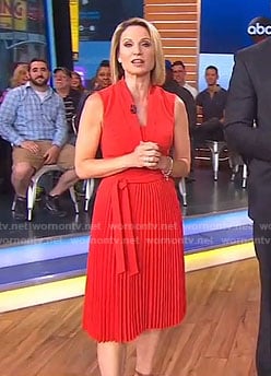 Amy’s red pleated dress on Good Morning America