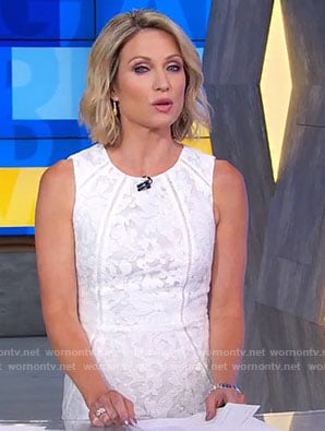 Amy’s white lace sheath dress on Good Morning America