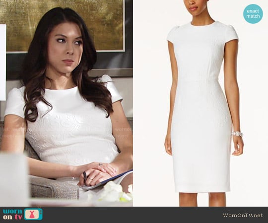 Betsey Johnson Embossed Midi Sheath Dress worn by Juliet Helton (Laur Allen) on The Young and the Restless