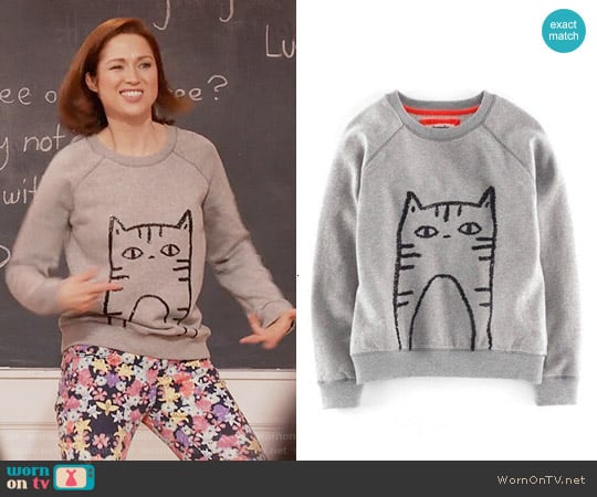 Boden 'Elle' Sequin Sweatshirt worn by Kimmy Schmidt (Ellie Kemper) on Unbreakable Kimmy Schmidt