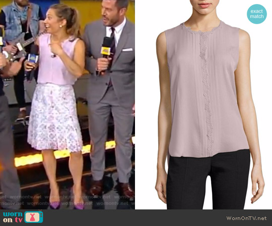 Amerie Embellished Silk Top by Elie Tahari worn by Ginger Zee on Good Morning America