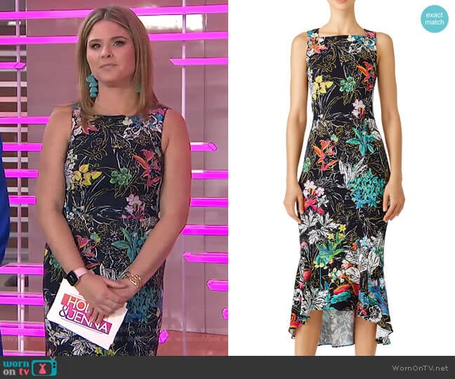 Floral-Print Crepe Dress by Peter Pilotto worn by Jenna Bush Hager on Today