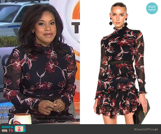 WornOnTV: Sheinelle’s black floral ruffled dress on Today | Sheinelle ...