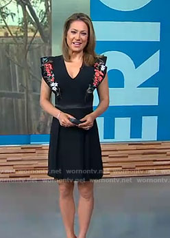 WornOnTV: Ginger’s black mixed print dress on Good Morning America ...