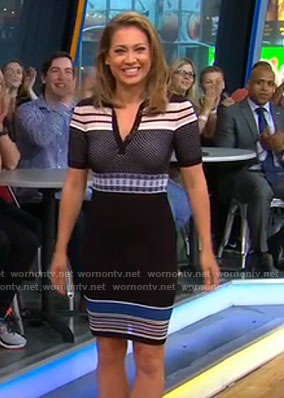 Ginger's black mixed print dress on Good Morning America