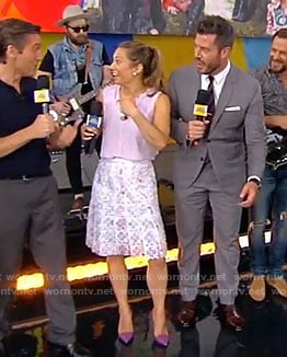 Ginger’s sleeveless top and floral lace skirt on Good Morning America