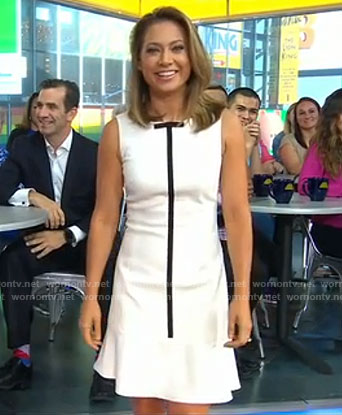 Ginger's white dress with ribbon on Good Morning America