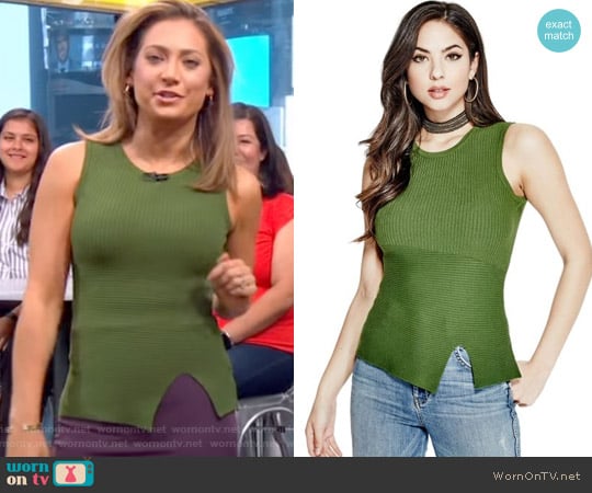 Alexis Rib Knit Top by Marciano by Guess worn by Ginger Zee on Good Morning America