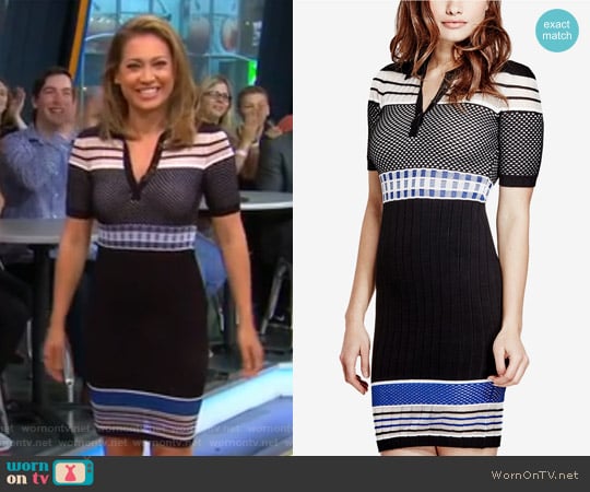 Jaymes Contrast Sweater Dress by Guess worn by Ginger Zee on Good Morning America