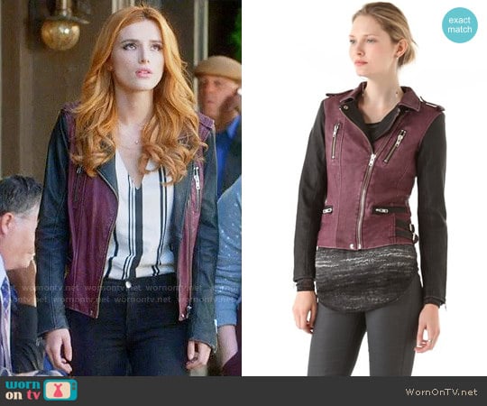 IRO Anabela Leather Jacket worn by Paige Townsen (Bella Thorne) on Famous in Love