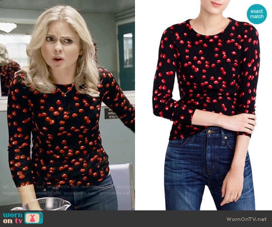 J. Crew Tippi Sweater in Cherry Print worn by Liv Moore (Rose McIver) on iZombie