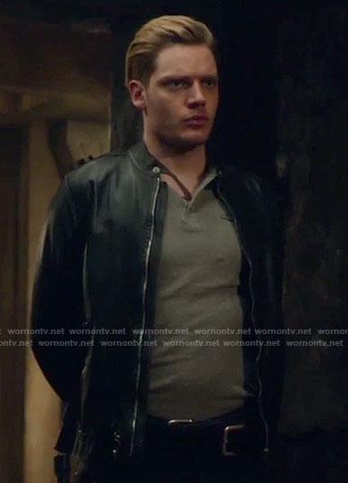 Jace's black leather jacket on Shadowhunters
