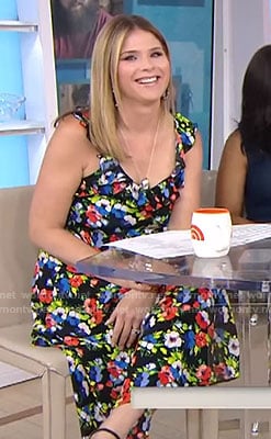 Jenna's black floral sleeveless dress on Today