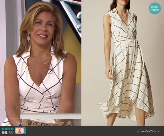 White Midi Wrap Dress by Karen Millen worn by Hoda Kotb on Today