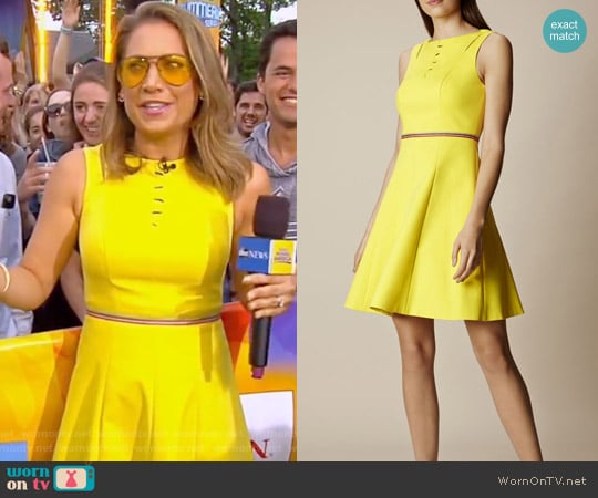 Yellow Lace Up Cotton Dress by Karen Millen worn by Ginger Zee on Good Morning America