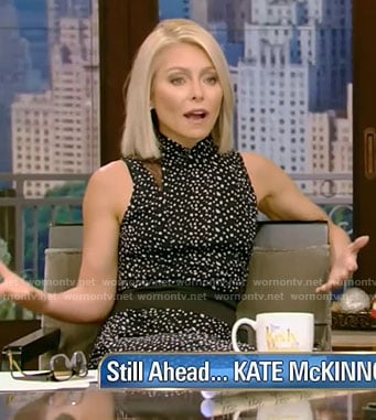 Kelly's black lace panel dress on Live with Kelly and Ryan