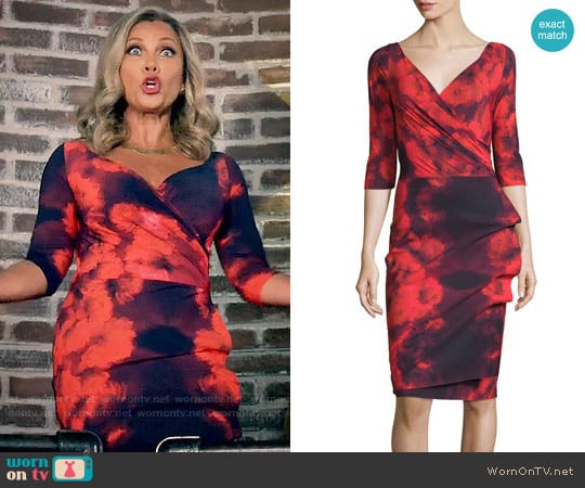 La Petite Robe di Chiara Boni Floral Tie-Dye Dress in Winter Blossom Red worn by Maxine Robinson (Vanessa Williams) on Daytime Divas