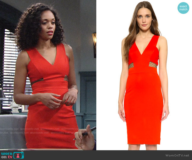 WornOnTV: Hilary’s red v-neck dress with mesh cutouts on The Young and ...
