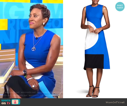 WornOnTV: Robin’s blue color-block a-line dress on Good Morning America ...