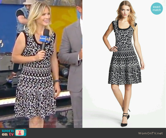 Intarsia A-Line Dress by Rebecca Taylor worn by Sara Haines on Good Morning America