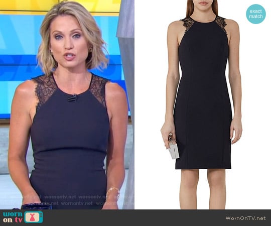 WornOnTV: Amy’s black lace detail sleeveless dress on Good Morning ...