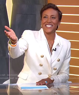 Robin’s white double breasted blazer on Good Morning America