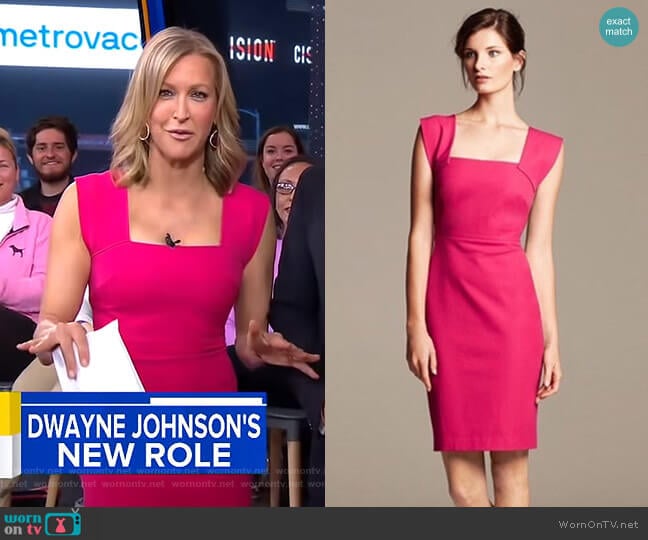 Strappy Sheath Dress by Roland Mouret for Banana Republic worn by Lara Spencer on Good Morning America