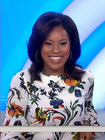 Sheinelle’s white floral mini dress on Today
