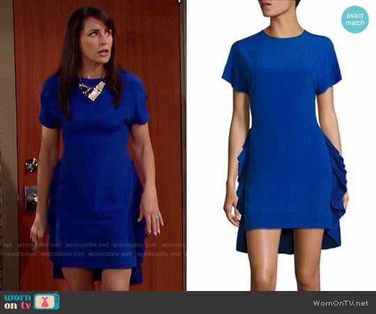 No. 21 Side Pleated Ruffle Silk Blend Dress worn by Quinn Fuller (Rena Sofer) on The Bold and the Beautiful