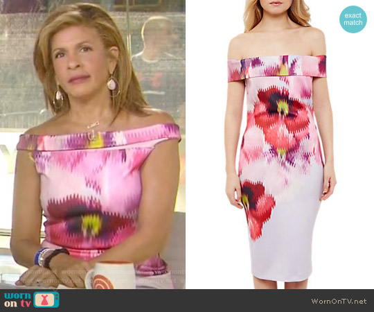 Expressive Pansy Midi Bardot Dress by Ted Baker worn by Hoda Kotb on Today