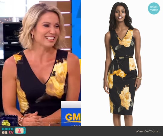 Floral Sheath Dress by White House Black Market worn by Amy Robach on Good Morning America