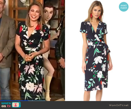 Caught In the Midi Wrap Dress by Yumi Kim worn by Ginger Zee on Good Morning America