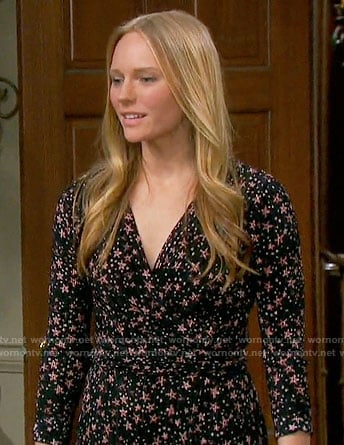 Abby’s star print wrap dress on Days of our Lives