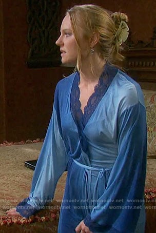 Abby’s blue ombre robe on Days of our Lives