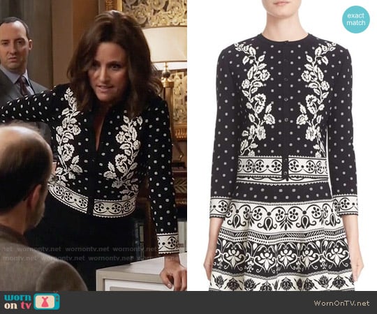 Alexander McQueen Floral Jacquard Cardigan worn by Selina Meyer (Julia Louis-Dreyfus) on Veep