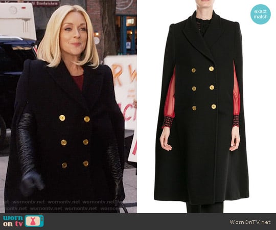 Alexander McQueen Virgin Wool Cape worn by Jacqueline Voorhees (Jane Krakowski) on Unbreakable Kimmy Schmidt