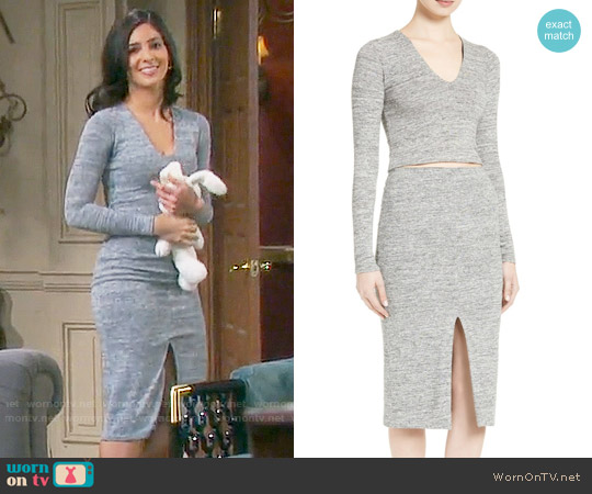 Alice + Olivia Jori Top and Spiga Skirt worn by Gabi Hernandez (Camila Banus) on Days of our Lives