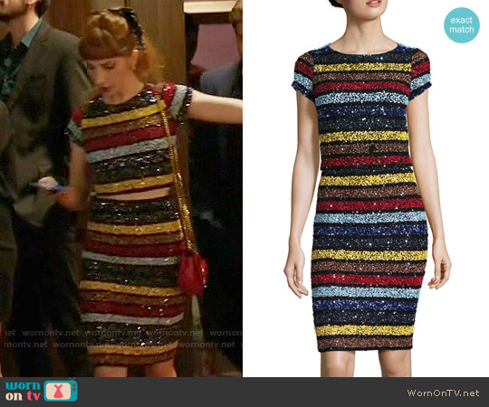Alice + Olivia Kelli Top and Ramos Skirt worn by Lauren (Molly Bernard) on Younger